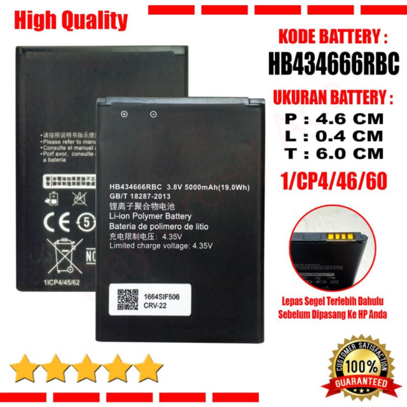 Baterai Original HUAWEI Modem Wifi Bolt Slim 2 E5577 E5573 E5673 E5575 HB434666RBC