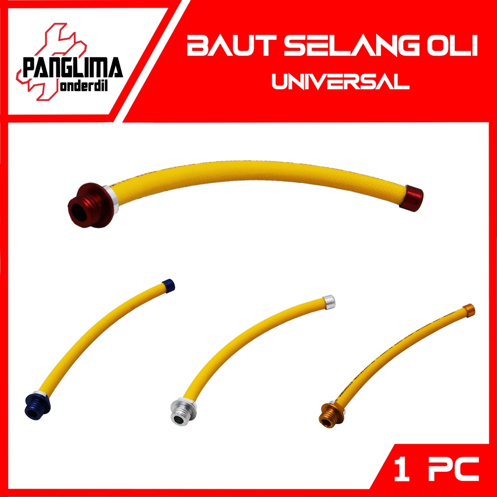 Baut Selang Oli Variasi CNC Universal Honda-Yamaha Mio/Beat/Vario/Scoopy/NMAX/Jupiter/X-Ride/PCX Merah-Emas-Biru-Silver Baud Tutup Oli Slang