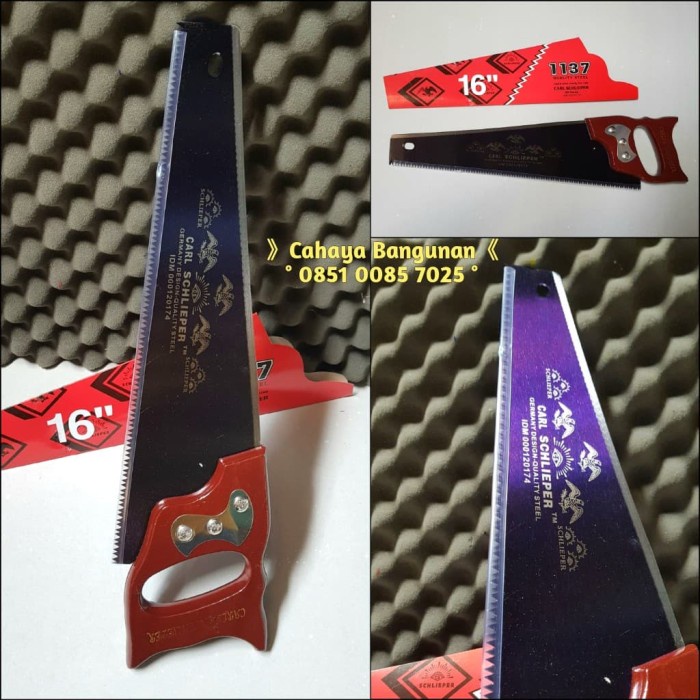 Gergaji Kayu Carl Schlieper Tjap Cap Tiga Mata 16" Inch Inc 16Inch