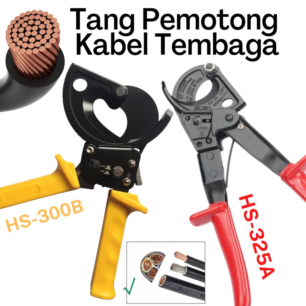 Jual Racheting Cable Cutter HS325A Ratchet Tang Potong Kabel HS325A