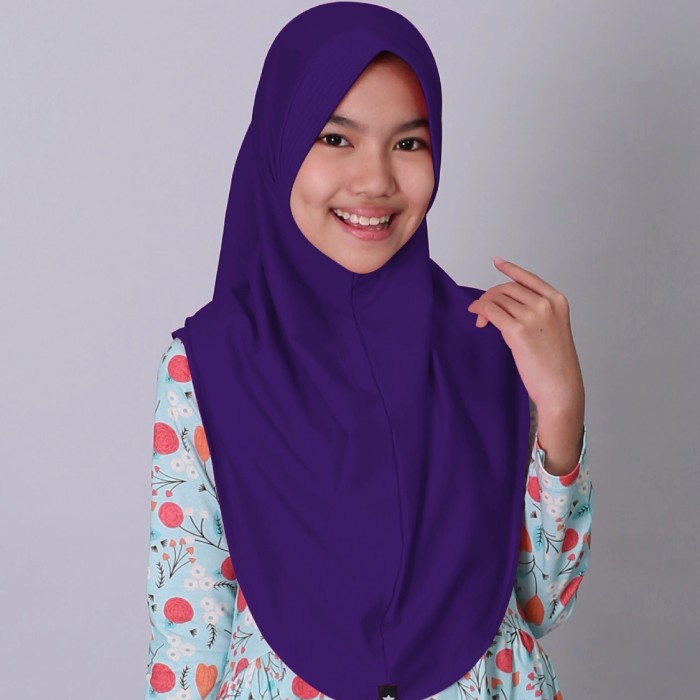 Sale Jilbab Anak Perempuan Pad Afrakids Warna Ungu Polos Sale