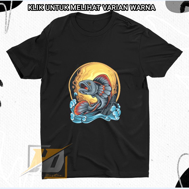Kaos Ikan Channa laki laki/Baju Channa anak/Baju Kaos Channa Fish Snakehead terbaru murah