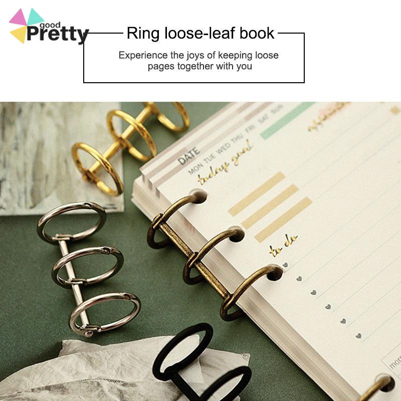 3-hole Metal Clip Movable Open Desk Calendar Book Rings Loose-leaf Binder - PD