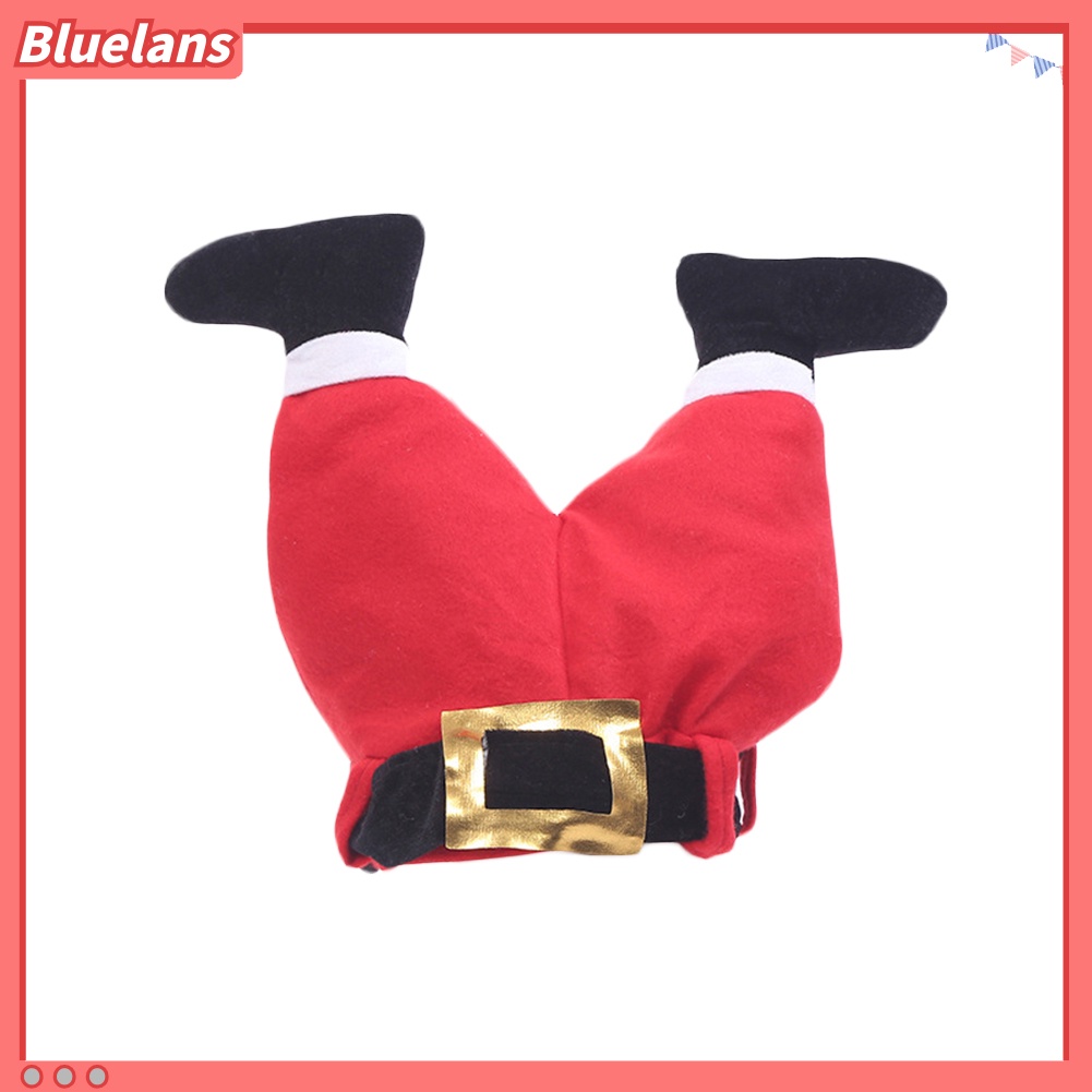 Topi Bentuk Kaki Santa Claus Bahan Plush Untuk Dekorasi Pesta Halloween