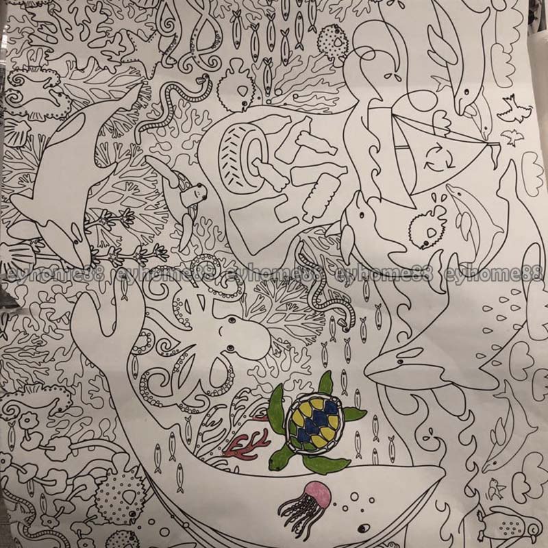 

Rol kertas template gambar untuk anak mewarnai panjang 10 meter EYO IK5217