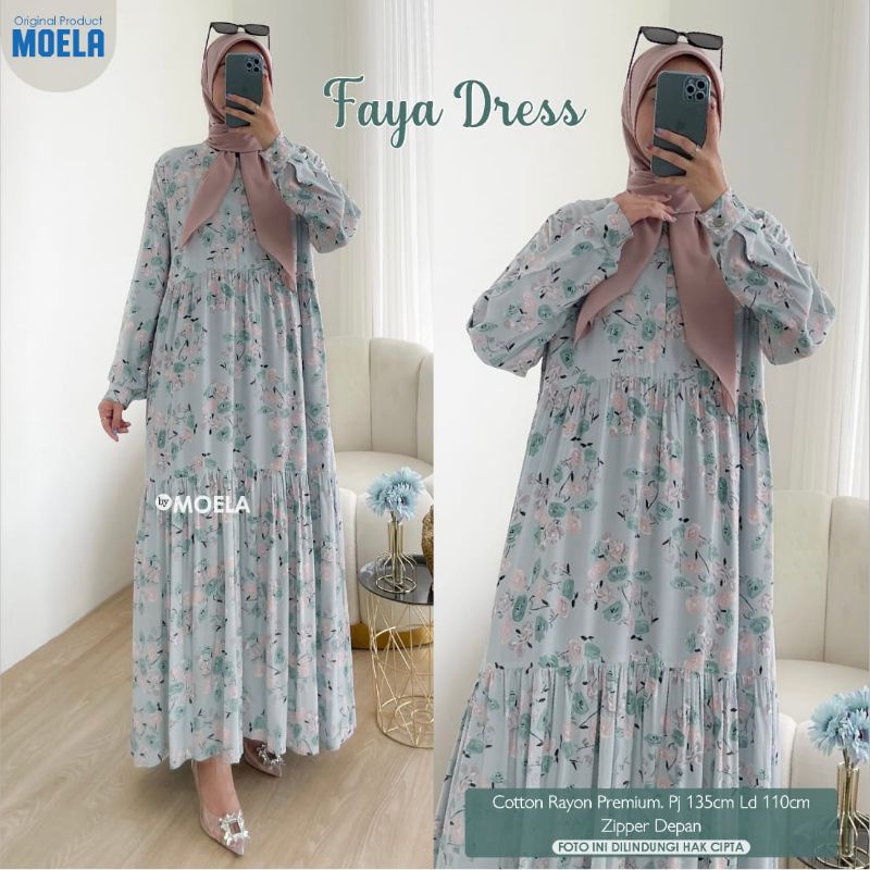 Lazea Faya Meva Hibia Dress Gamis Jumbo Allsize Busui Premium Catton Rayon Original Ori Moela Berlabel-1