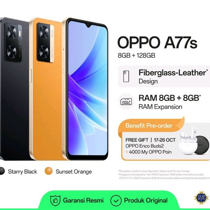 OPPO A77s RAM 8+8 / 128 GB Original Garansi Resmi