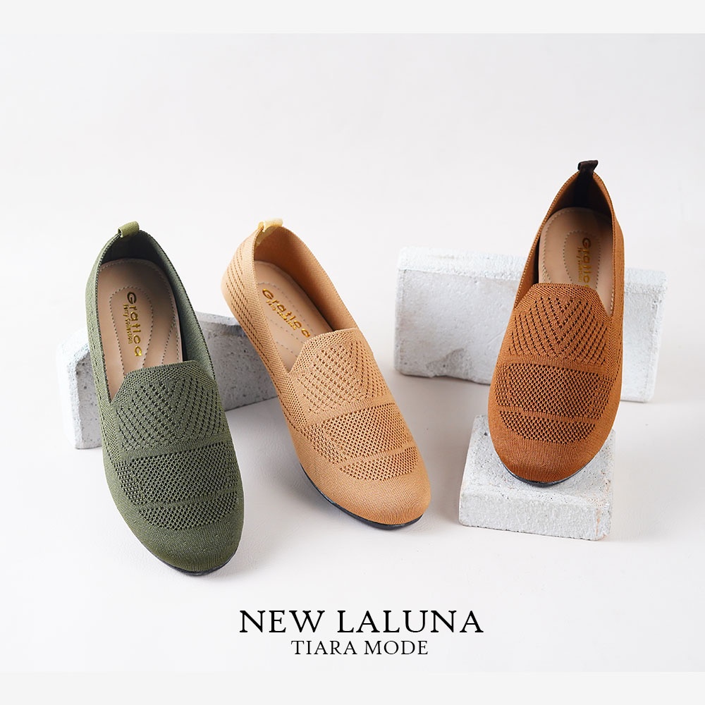 Sepatu Wanita Terbaru 2023/New LALUNA/Sepatu Kekinian/Sepatu Flat Slip-On/Sepatu Balet/Sepatu Flat &amp; Ballerina/Gratica Original/Rajut Import