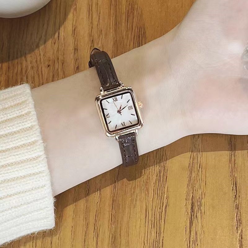 Jam Tangan Wanita A0186 Simple Temperament Square Mini Leisure Sen Female Watches