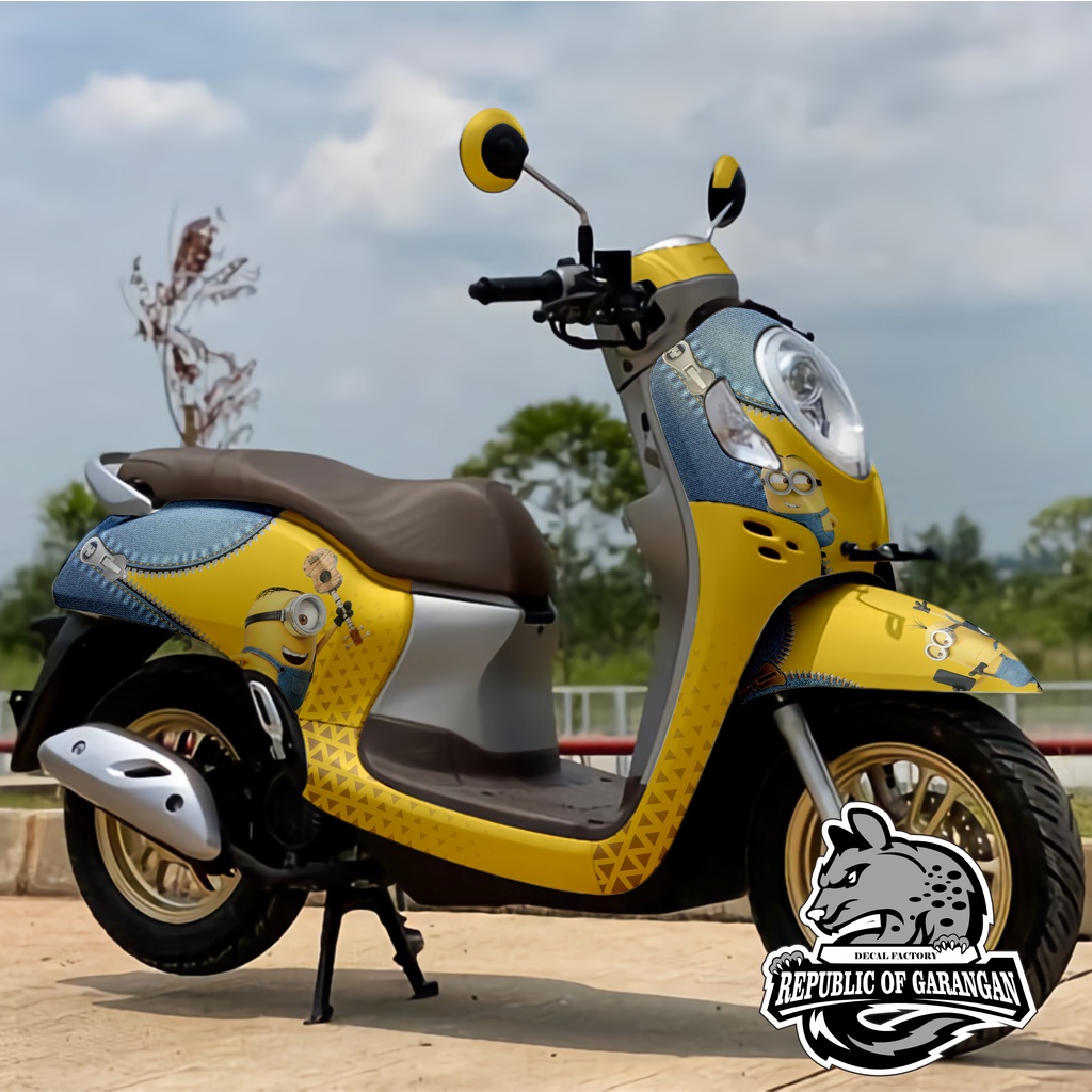 Decal Scoopy full body Full Blok Decal Scopy Dekal New Fi Baru 2021 Motif minion zipper 41