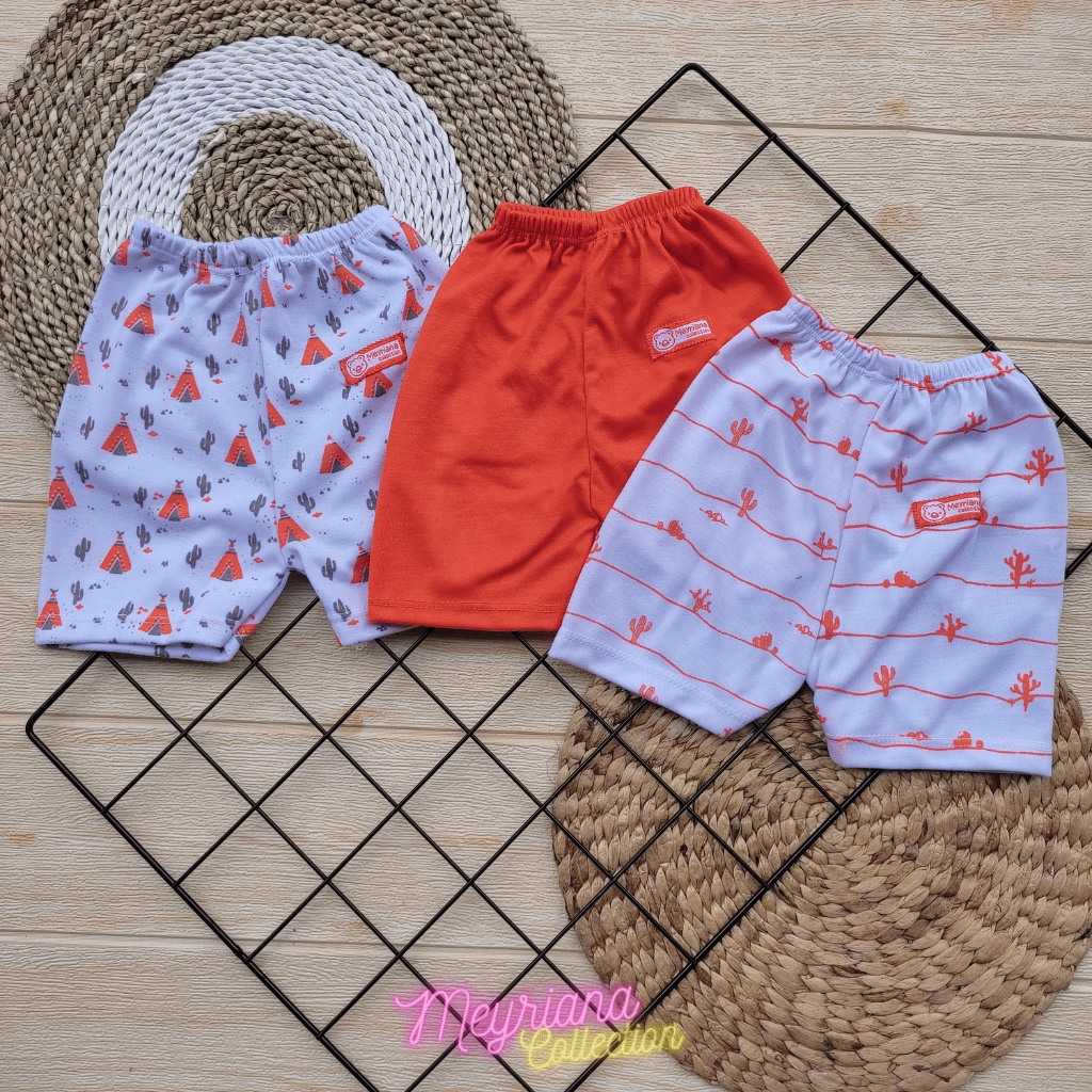 3 PCS Celana Pendek Bayi Baru Lahir Seri Orange Meyriana Collection