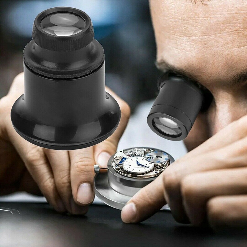 Portable Double-Glass Jeweler Watch Repair Magnifier Profesional Precise Monocular Magnifying Glass 20X/15X/10X/5X/3X Lensa