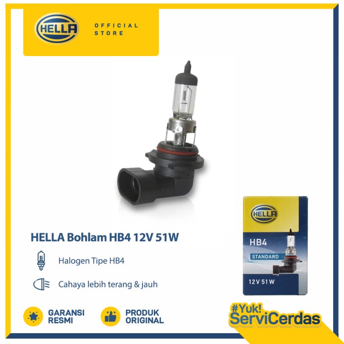 Lampu Mobil Hella Bohlam Halogen HB4 12V 51W 1pcs - Bohlam mobil