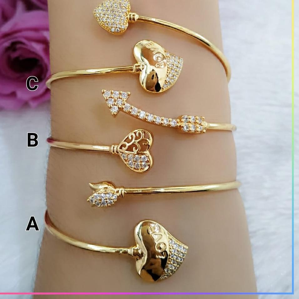 B179 - Gelang Bangkok Dewasa ModelSpiral Love Zircon Perhiasan Gelang Xuping Wanita Hemat Lapis Emas