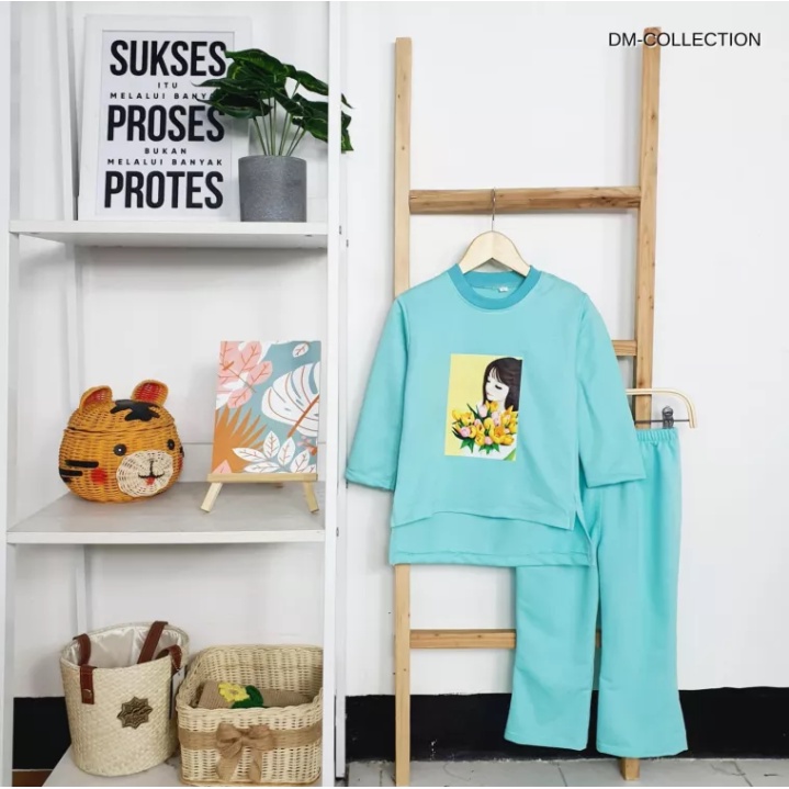 Setelan anak viral slebew tiktok 2022 / 0ne set viral slebew anak perempuan umur 2-7 tahun / Kaos vi