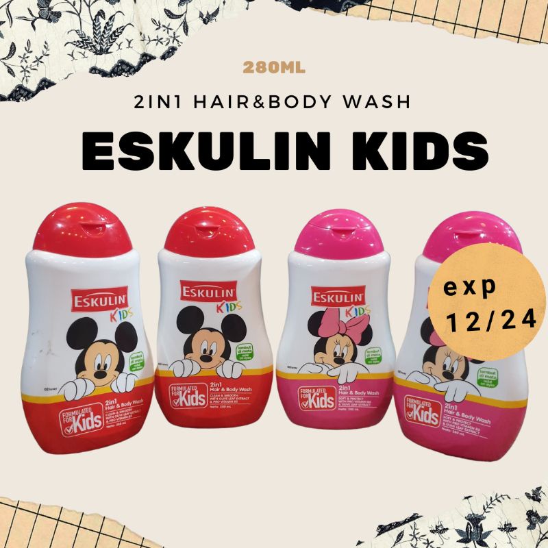 Jual Eskulin Kids Hair&Body Wash 280ml Shopee Indonesia