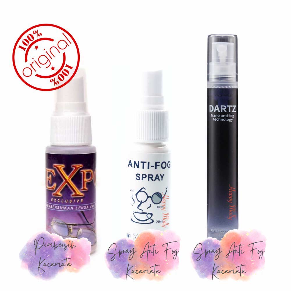 Anti Fog Spray Original - Cairan Pembersih Lensa Kacamata - ASLI - BILLion DARTZ EXPO