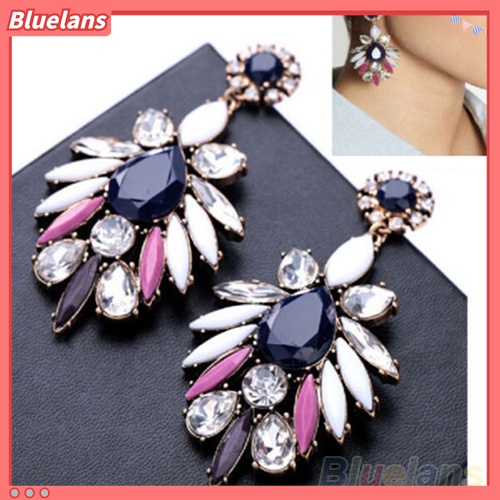 Anting Stud Juntai Aksen Berlian Imitasi Untuk Wanita