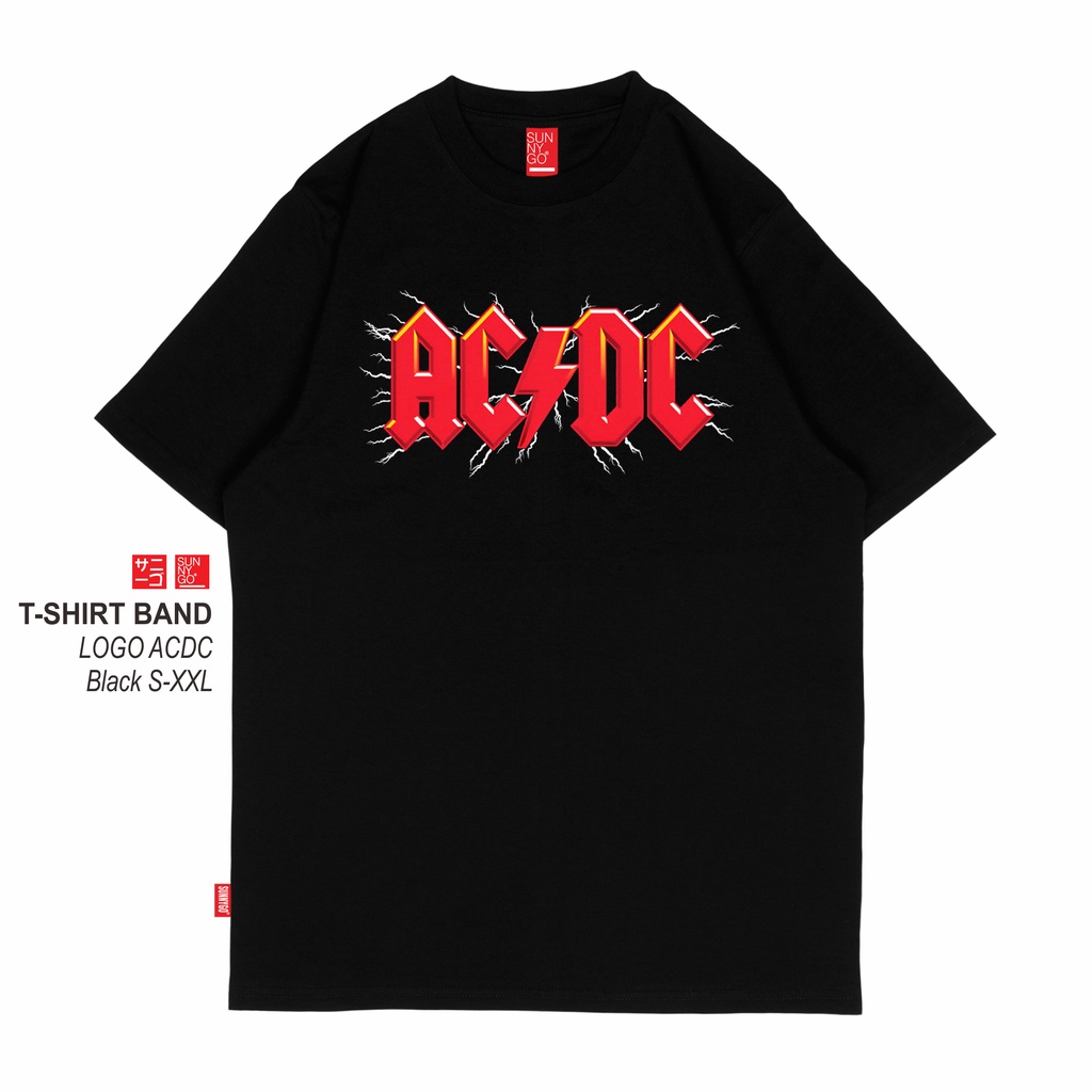 Kaos Acdc | Kaos Acdc T shirt Original Pria Wanita Warna Hitam Katun Combed Premium S-XXL | Baju Kao