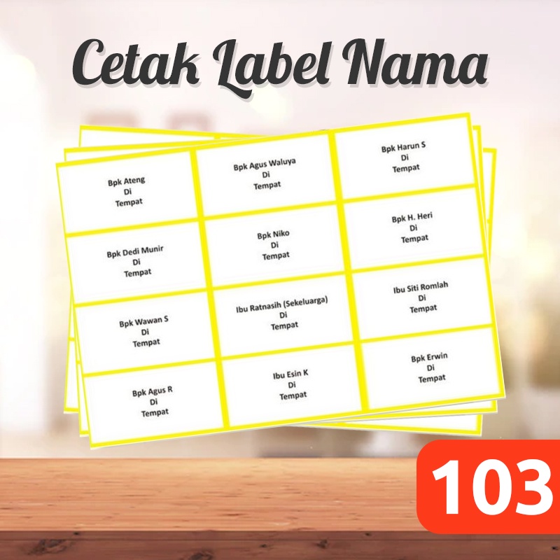 

Cetak Label Nama Undangan 103