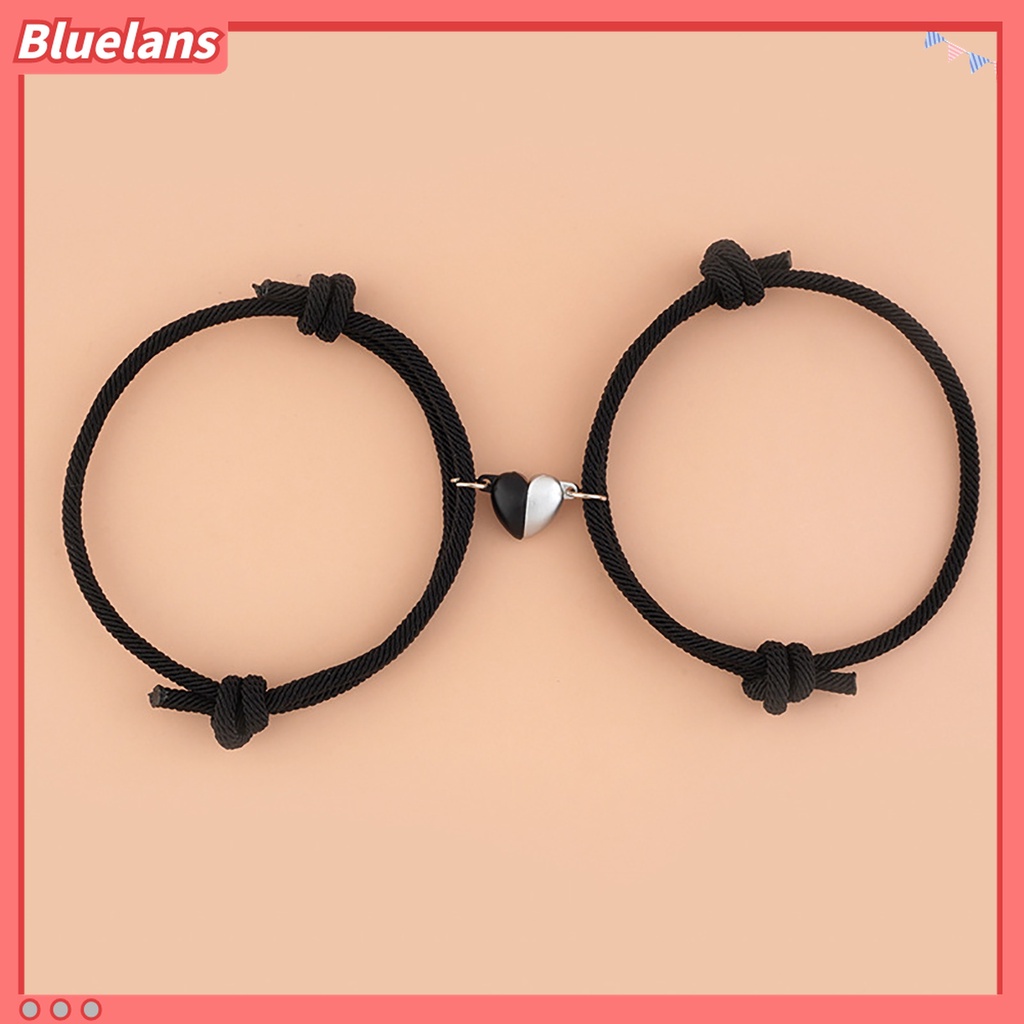 2pcs Gelang Rantai Magnetik Bahan Alloy Untuk Pasangan