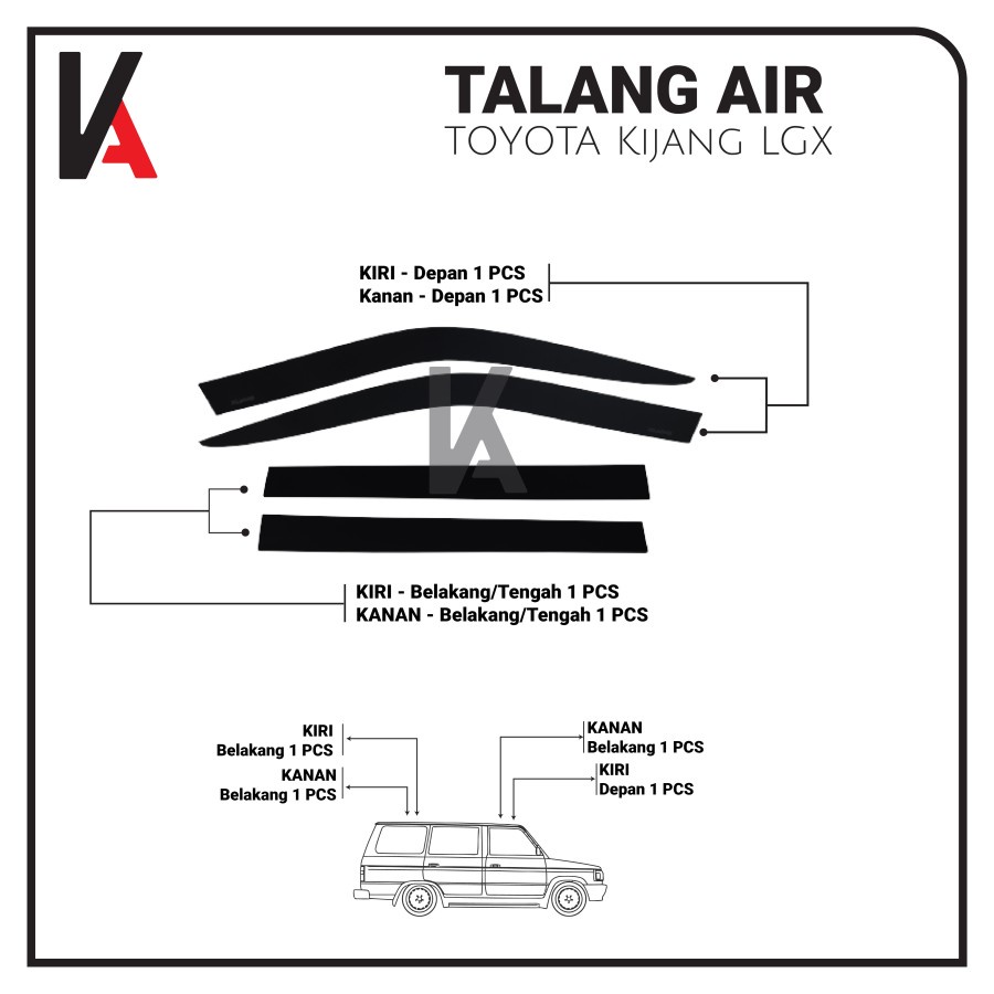TALANG AIR PINTU MOBIL KIJANG LGX MODEL FLAT RATA 4 PINTU HIGH QUALITY