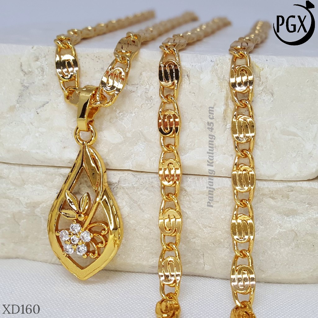 PGX Kalung Wanita Xuping Aksesoris Fashion Perhiasan Lapis Emas XD160