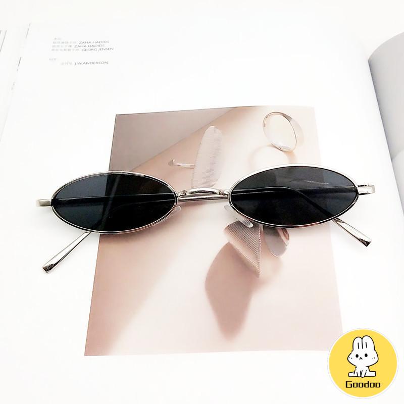 【Grosir】COD Kacamata Hitam Frame Metal Kecil Gaya Vintage untuk Wanita -Doo