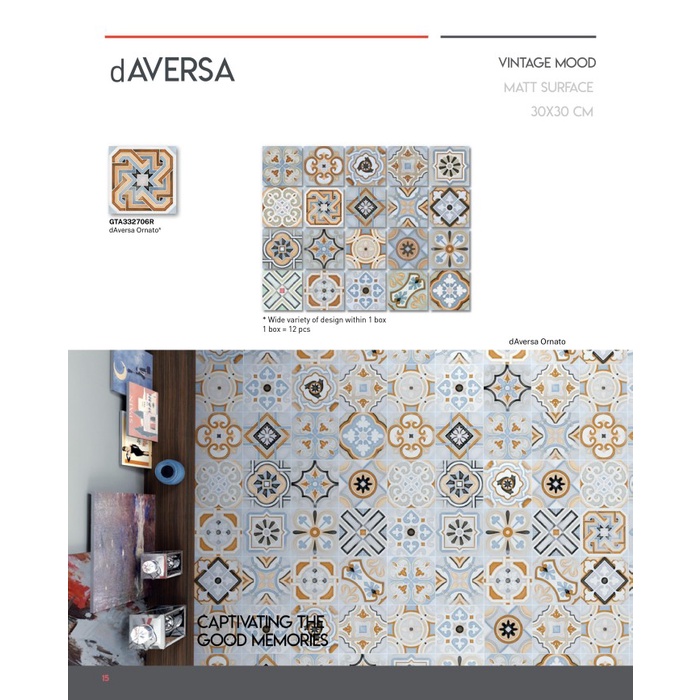 KERAMIK LANTAI 30X30 CM ROMAN GRANIT dAVERSA ORNATO GRADE A