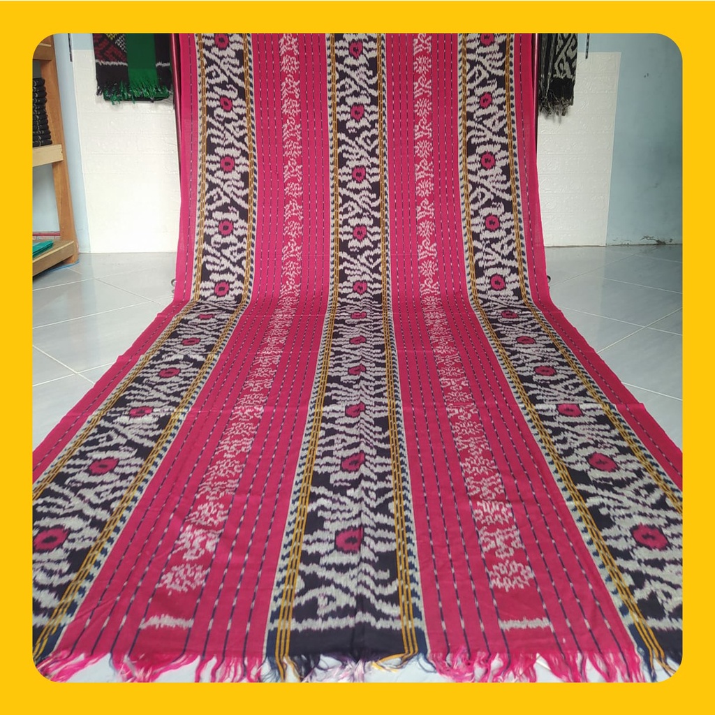 Kain Batik Tenun Ikat Blanket Halusan Warna Merah Pink Putih Kain Tenunan Asli Troso Jepara Kain pan