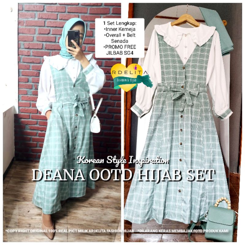 ORI 100% REAL PICT PREMIUM DEANA SET 4IN1 | KOREAN OOTD HIJAB | BAJU KOREAN STYLE | BAJU OVERALL CANTIK KEKINIAN | BAJU SETELAN WANITA REMAJA JILBAB TERBARU | BAJU WANITA PREMIUM | SET OVERALL WANITA | BAJU BAGUS BISA UNTUK HADIAH | BAJU WANITA CANTIK