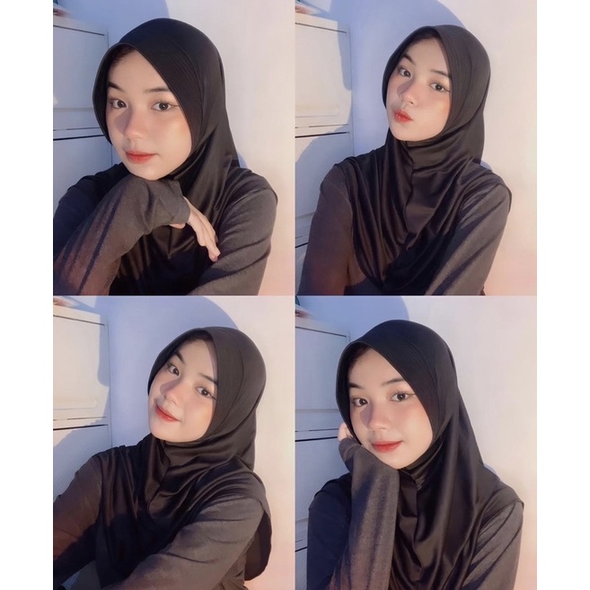 𝐁𝐘 𝐀𝐃𝐈𝐍𝐃𝐀 Bergo Hamidah Bergo Jersey Menutup Dada / Hijab Instan Pet