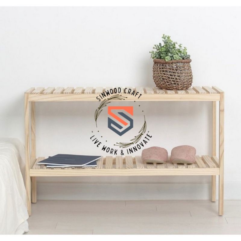 Rak Sepatu 2 Tingkat Rak Sepatu 2 Susun kayu Rak Serbaguna