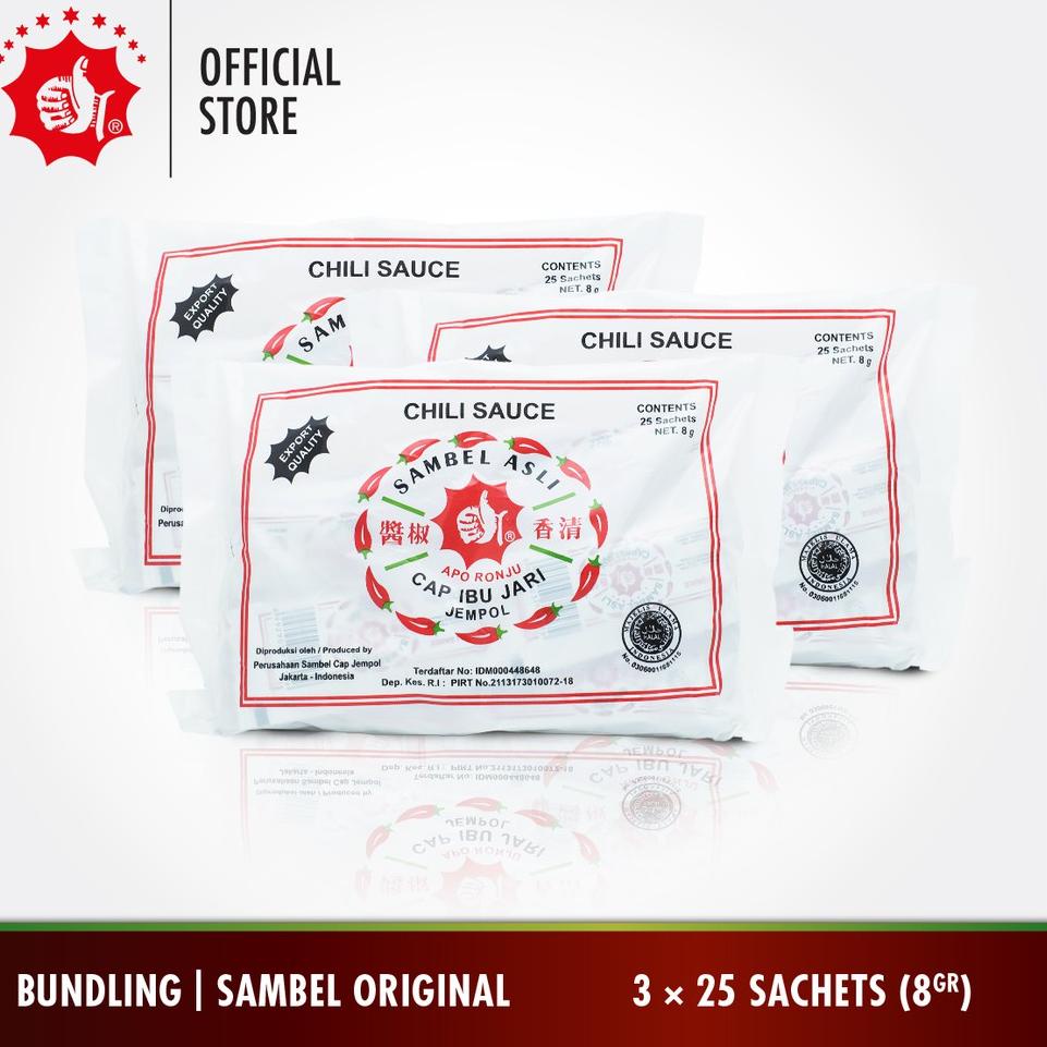 

Terkini Sambal Asli Cap Ibu Jari Jempol sachet 25x8gr Bundling 3 sachet CTC