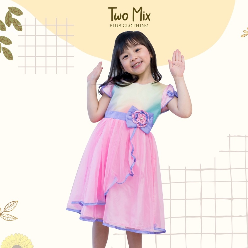 Two Mix Dress Anak Perempuan Bahan Scuba - Baju Anak Perempuan Fashion Usia 1-12 Tahun 4245