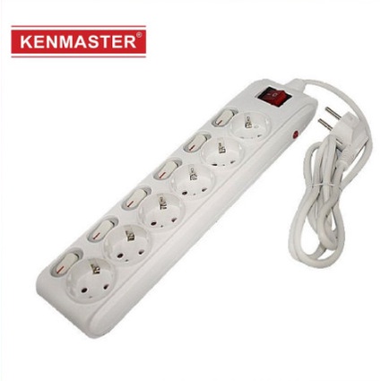 Kenmaster Stop Kontak 6 Lubang Switch On oFF