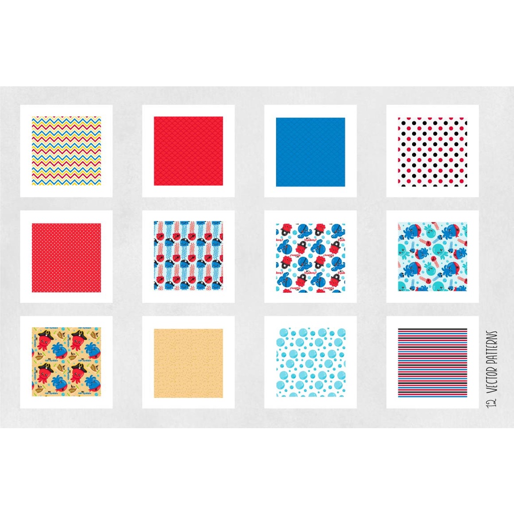 Pirate Octopus Pattern Collection