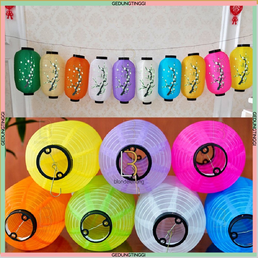 Lampion Lonjong Takoyaki Kain Satin Gantung Bukan Kertas Plastik Resto Cafe Dekorasi Imlek Sincia Cap Go Meh Motif Sakura Meihwa Mehua Polos Bludru Nanas Warna Warni Merah Jepang Imlek Tahun Baru Cina Shio Kelinci 2023 Indor Outdoor Waterproof Besar Jumbo