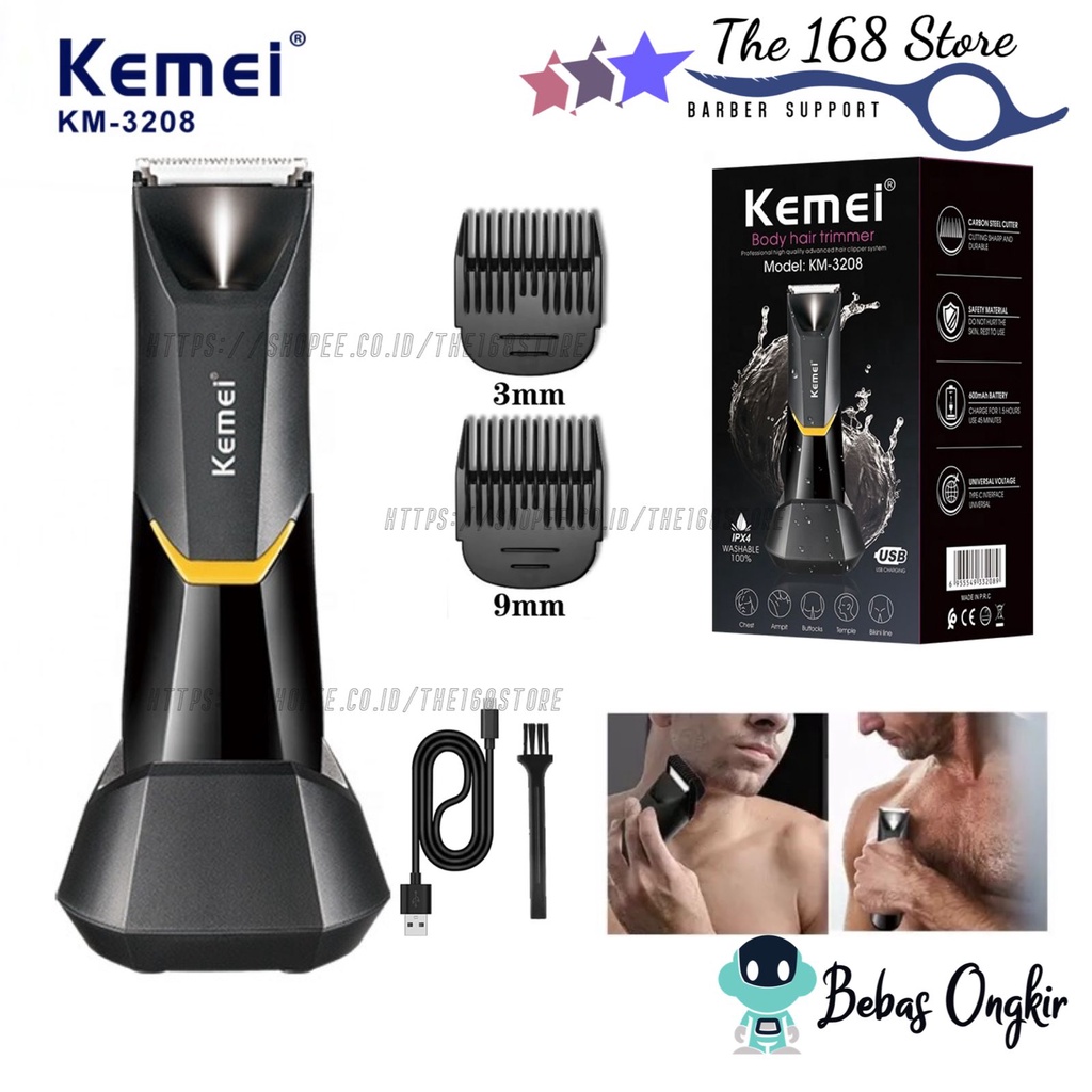 Alat Cukur Rambut Professional Hair Clipper Body Trimmer Multi Function Waterproof Mesin Cukuran KM 