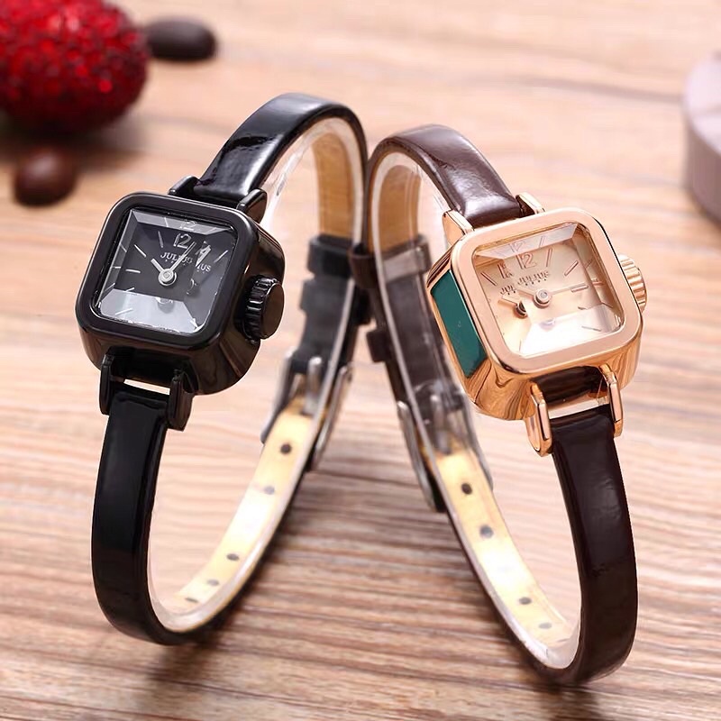 JULIUS Original Jam Tangan Analog JA-496 Kecil Kotak Fashion Korea Wanita