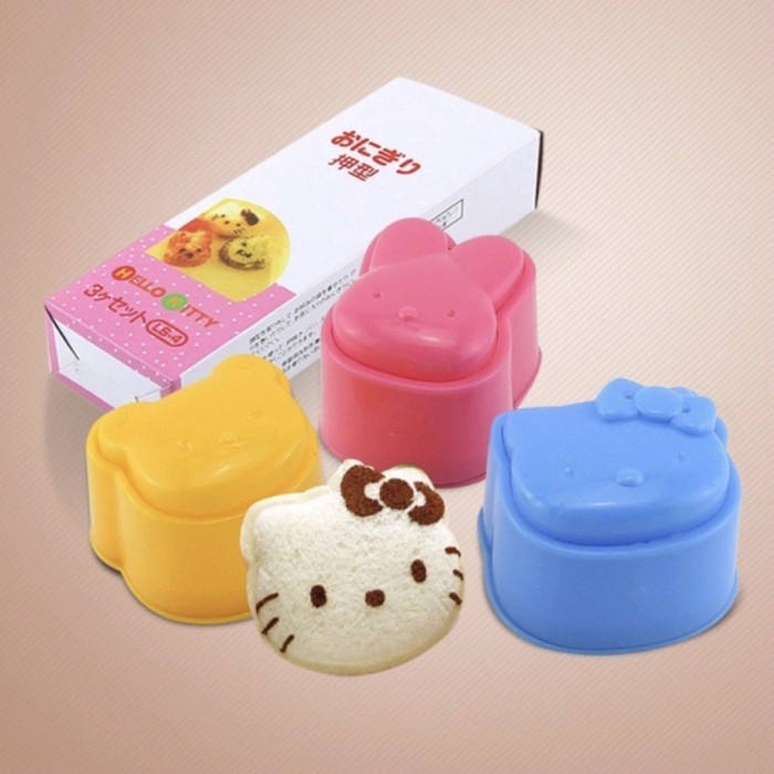 READY ! Cetakan Bento Nasi 3 in 1 Melody Bear Karakter Bekal Anak Lucu