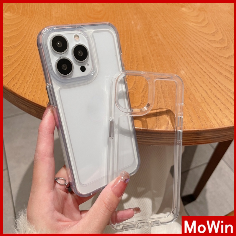 Casing kompatibel untuk iphone 11 iphone 13 pro max  Soft Case Silikon Transparan HD Tebal Shockproof Cover Compatible for iPhone 13 Pro Max 12 Pro Max 11 7 Plus
