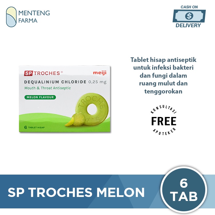 Tablet Hisap SP Troches Meiji (rasa melon) - Atasi Gangguan Mulut dan Sakit Tenggorokan