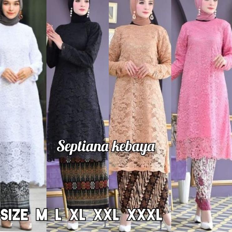Promo besar--KEBAYA MODERN TUNIK BROKAT / KEBAYA BROKAT KURUNG / KEBAYA KONDANGAN / KEBAYA TUNIK JUM