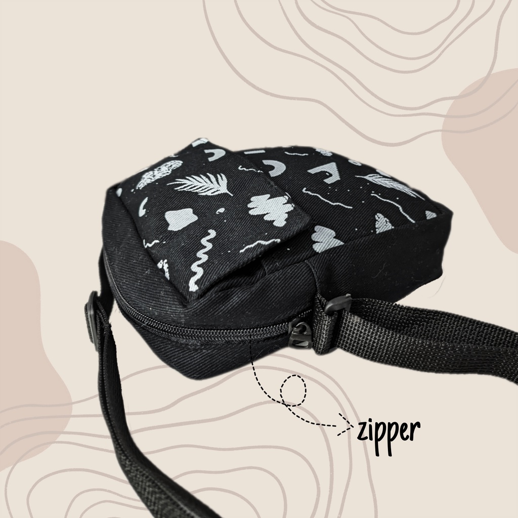 Sling Bag / Tas Slempang Aeera Kanvas Resleting