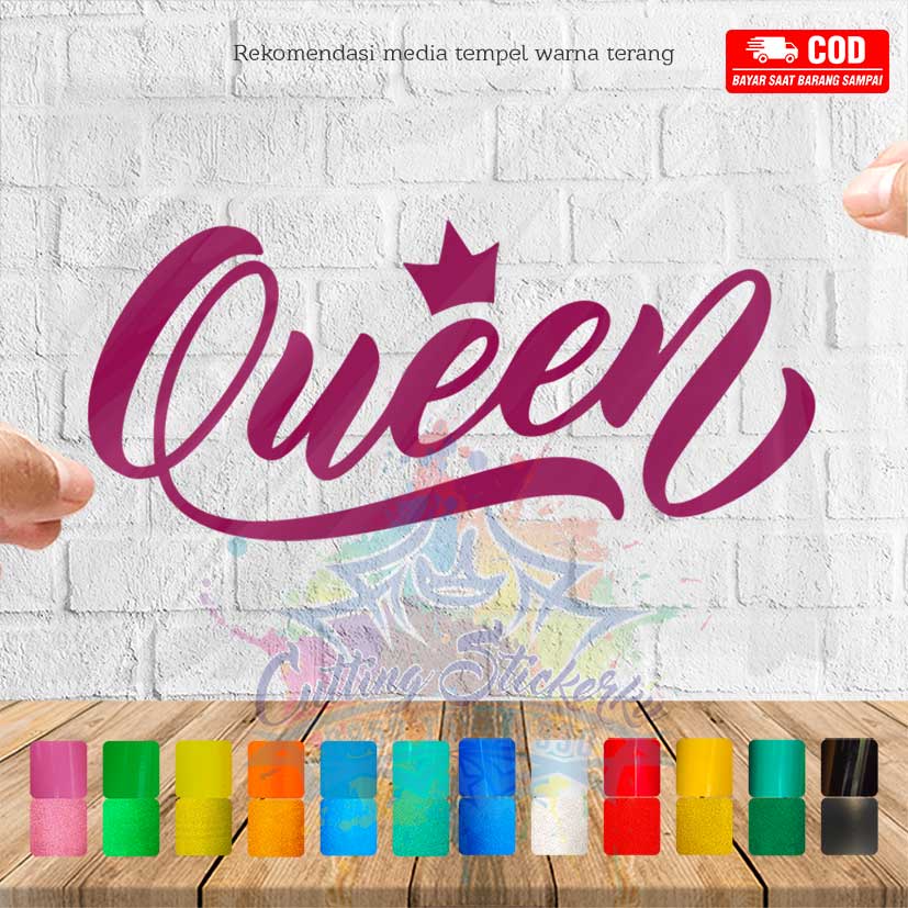 Cutting Stiker Queen Variasi Motor Mobil Sticker Lucu Timbul Keren Nyala Dasbor Spakbor Visor Body Kaca Helm Laptop Hologram Reflective Tahan Air Setiker Veriasi Bodi Samping Kata Kata Matic Scoopy Windshield