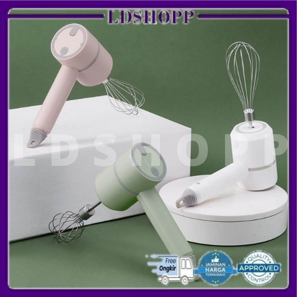 LDS Hand Mixer Telor Wireless Portable Pengocok Telur/Electric Egg Beater Elektrik USB Rechargeable