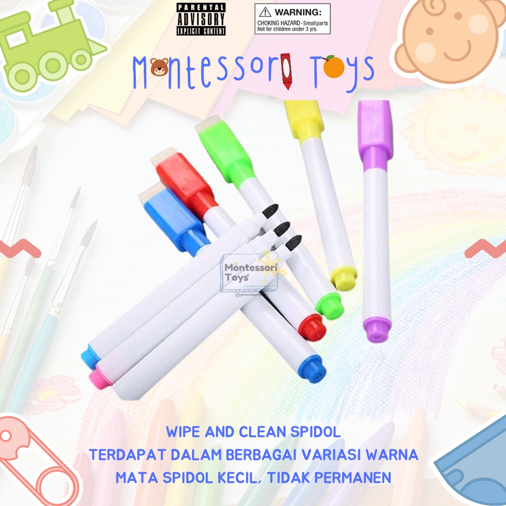 

Wipe and Clean Marker Spidol Penghapus Spidol Kecil Penghapus Sepidol Melukis Menggambar Mewarnai