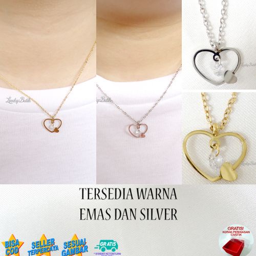 Lovelybutik - Kalung Titanium Anti Karat Wanita Korea Terbaru NIta Kalung Bonus Kotak Perhiasan