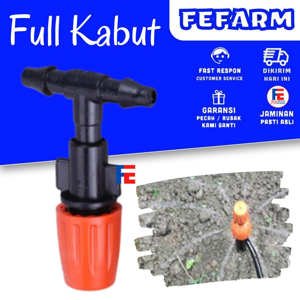 SPRAYER NOZZLE KABUT TEE 7mm Untuk Siram Kandang Taman Bunga Hasil Kabut Bisa Disesuaikan FEFARM